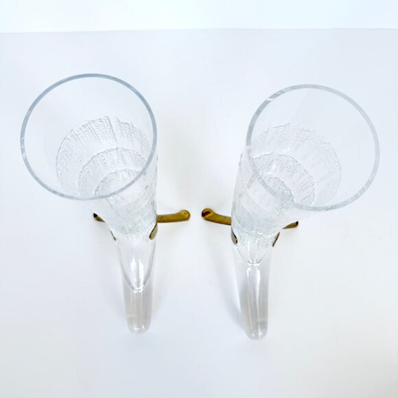 Vintage 80s Finnish Beer Horn Beer Glass Littala Finland Harald By Valto Kokko - Picture 7 of 16